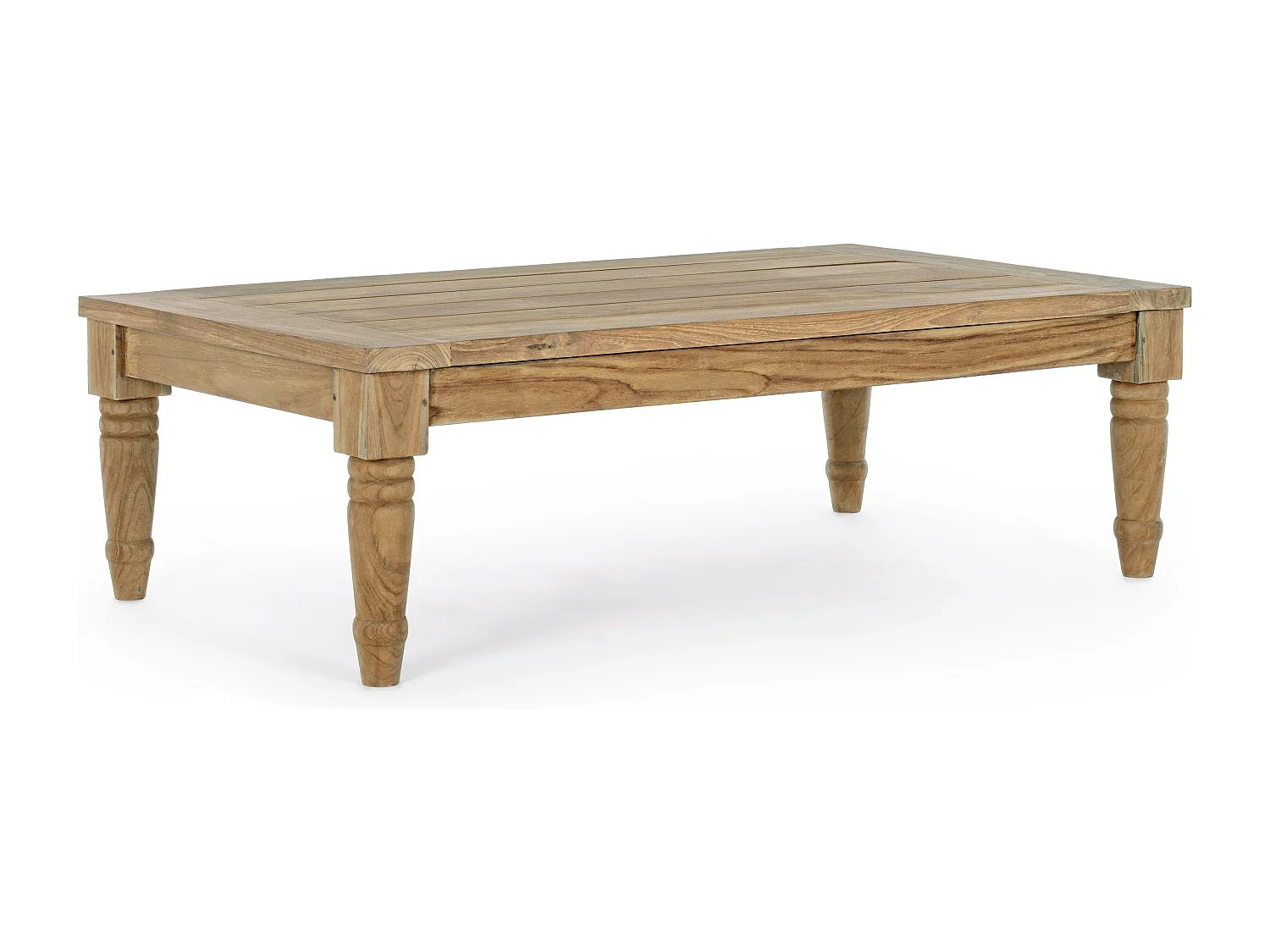 Table basse de jardin rectangle en bois teck Karine L 115cm