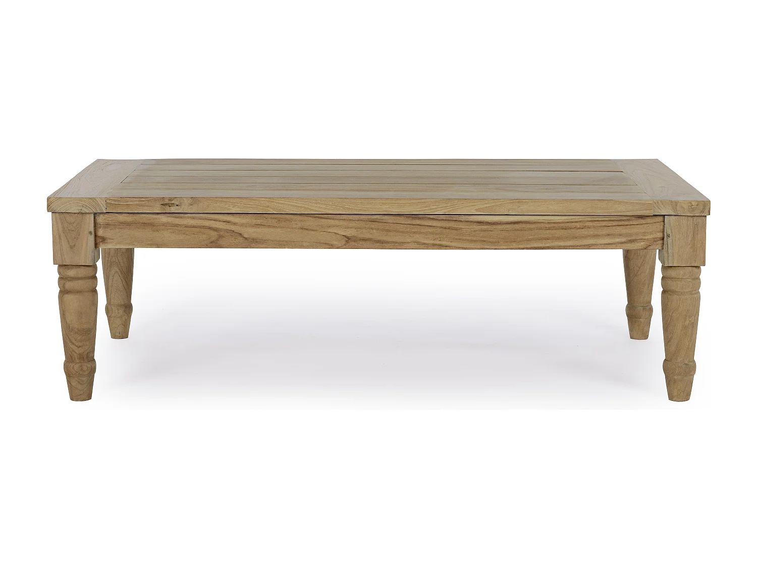 Table basse de jardin rectangle en bois teck Karine L 115cm