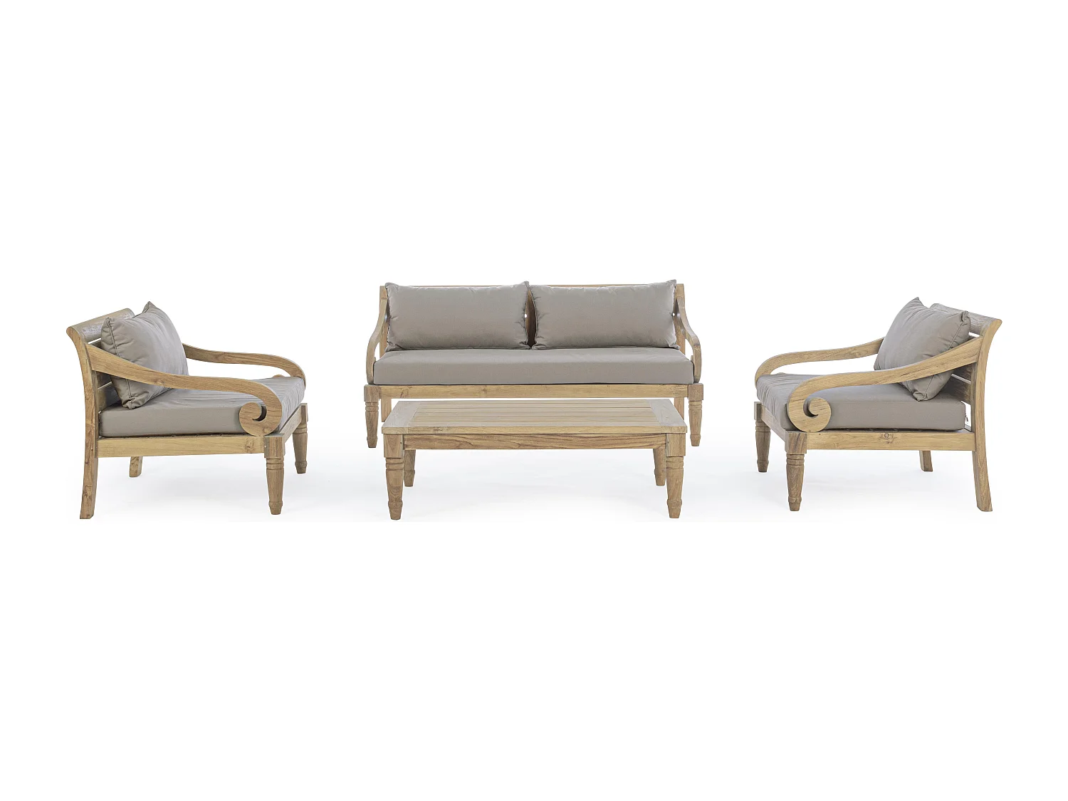 Table basse de jardin rectangle en bois teck Karine L 115cm