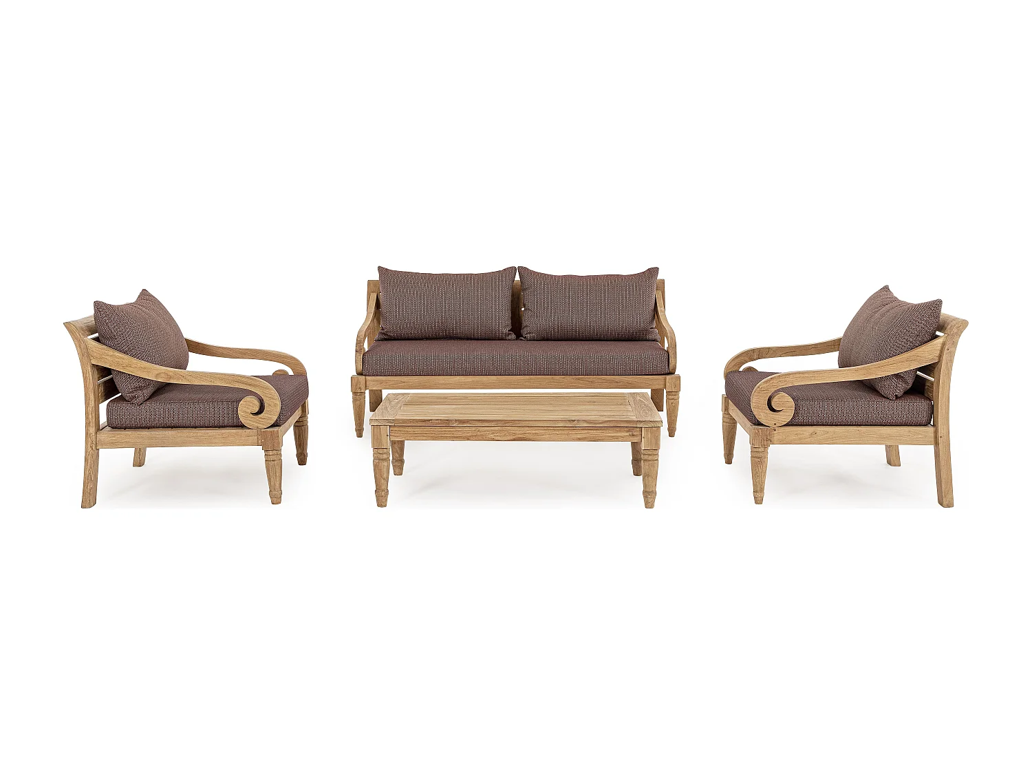 Table basse de jardin rectangle en bois teck Karine L 115cm