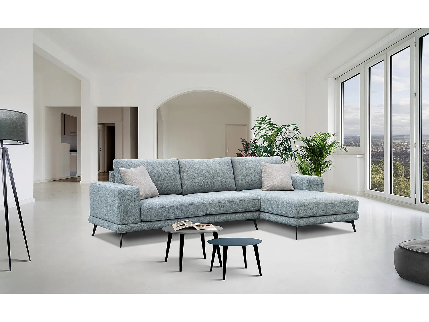 MEDIOLANE Ecksofa 4-Sitzer rechts, mint