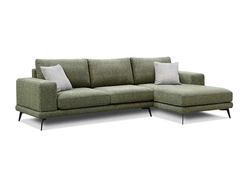 MEDIOLANE Ecksofa 4-Sitzer rechts, olive