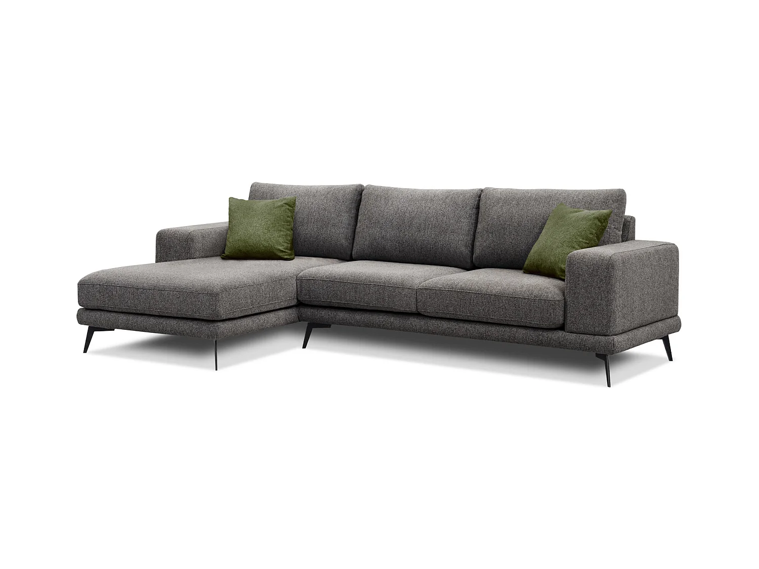MEDIOLANE Ecksofa 5-Sitzer links, braun