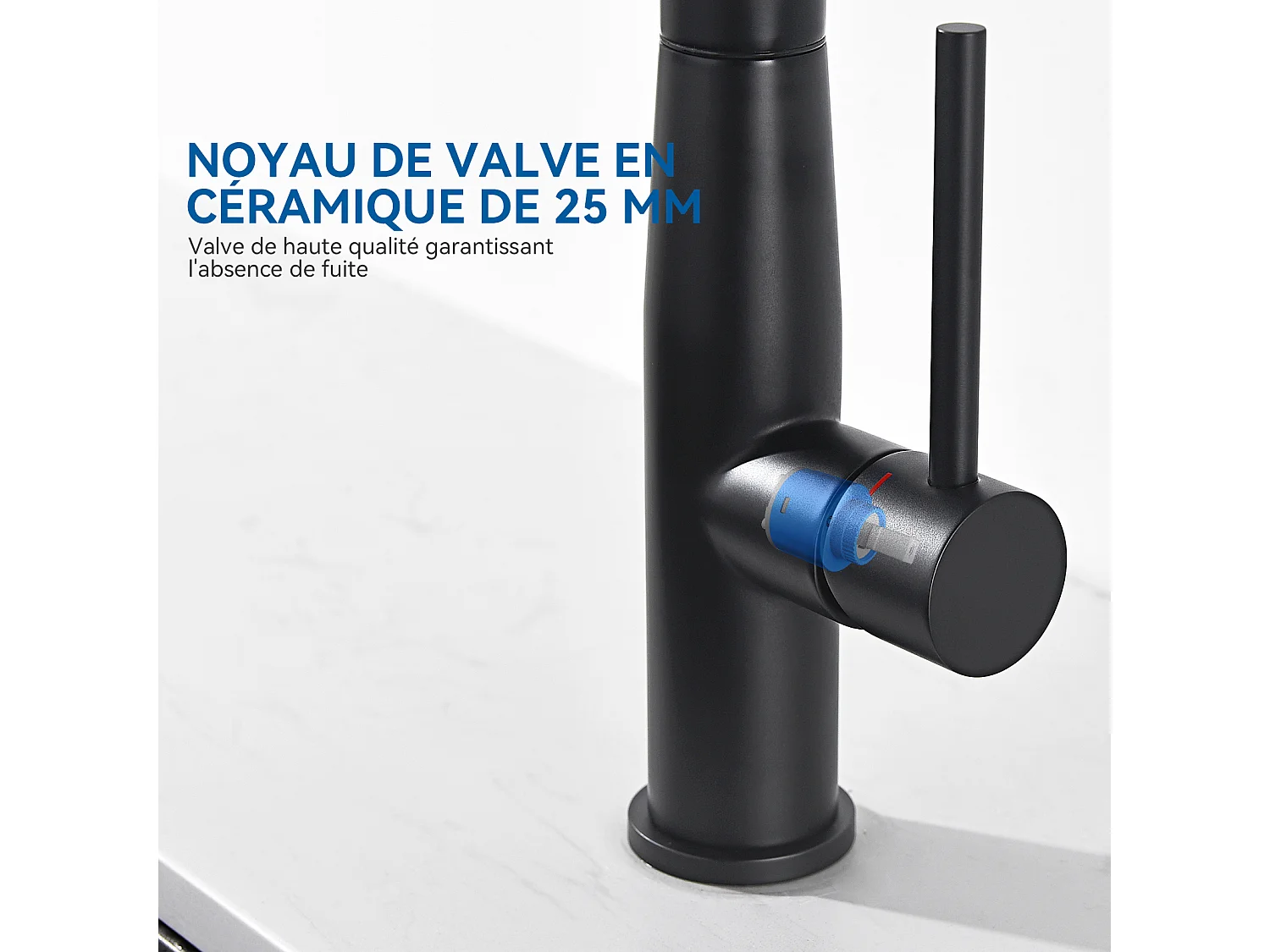 2PCS AURALUM MAX Grifo cocina,grifo fregadero de acero inoxidable con ducha extraíble,2 modos chorro de agua fría/caliente giratorios de 360°,negro