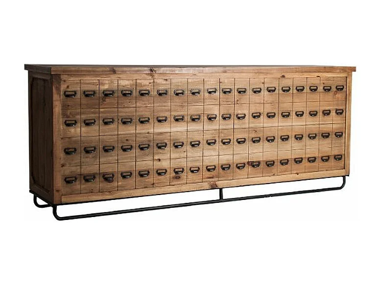 Barra de bar 4 cajones 8 nichos pino macizo reciclado claro Coben