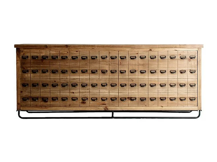 Barra de bar 4 cajones 8 nichos pino macizo reciclado claro Coben