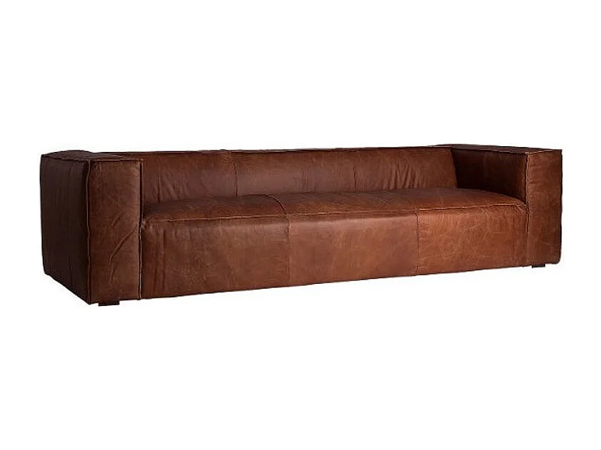 Canapé 3 places cuir marron Korza 281cm