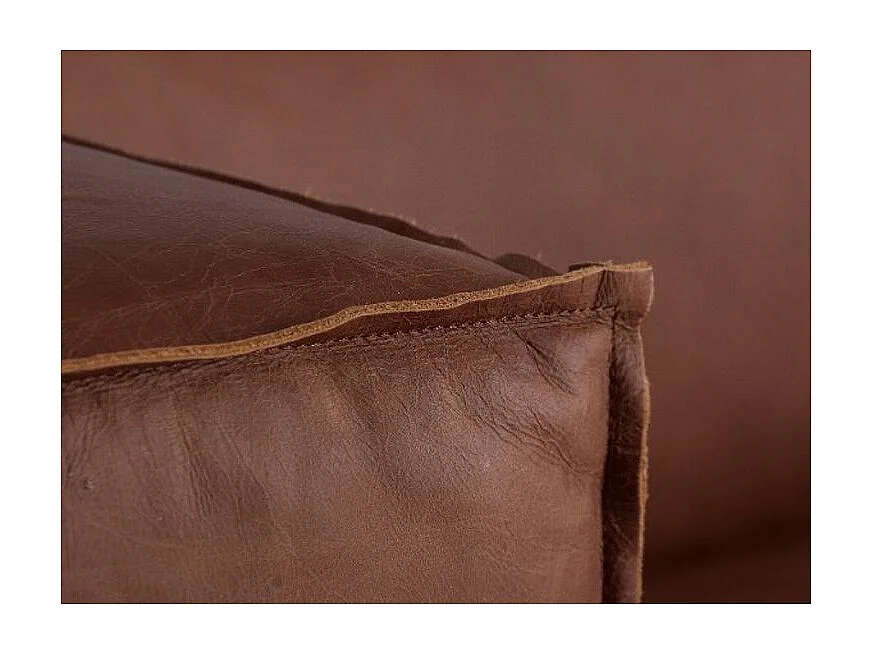 Canapé 3 places cuir marron Korza 281cm