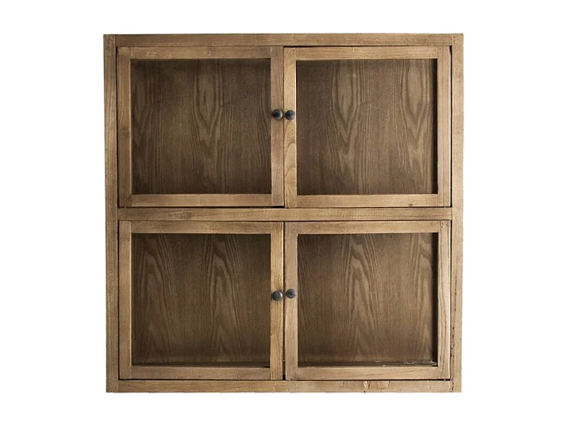 Vitrina Fazia de 2 puertas de olmo macizo oscuro