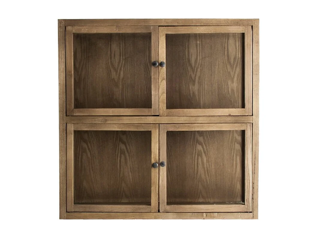 Vitrina Fazia de 2 puertas de olmo macizo oscuro