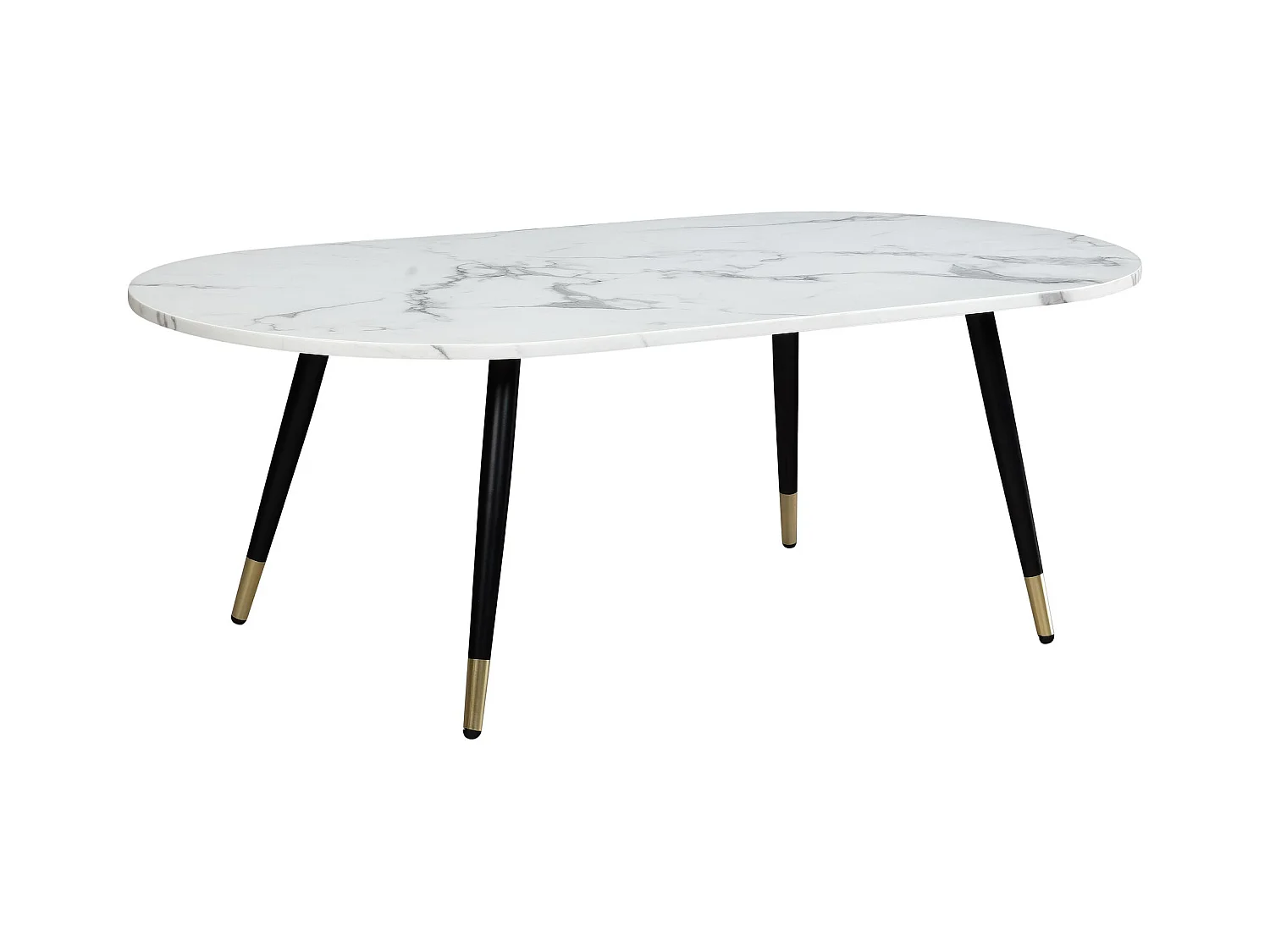 Table Basse 120x60x41,5 cm Aspect Marbre Grande Table de Salon Moderne