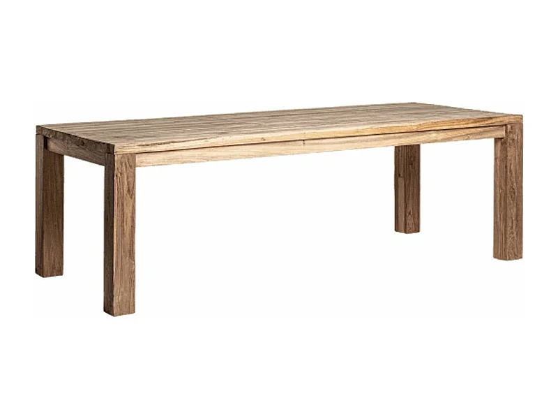 Mesa de comedor rectangular madera maciza natural estilo colonial envejecido Rubha 240 cm
