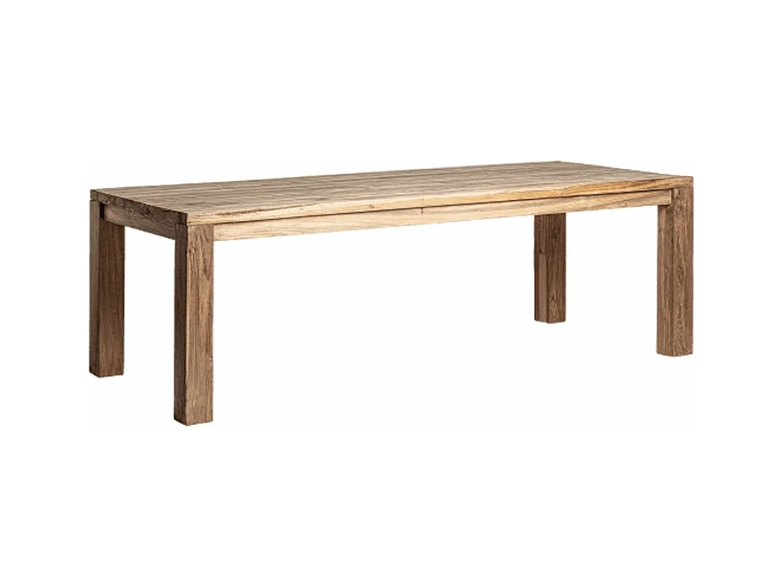 Mesa de comedor rectangular madera maciza natural estilo colonial envejecido Rubha 240 cm