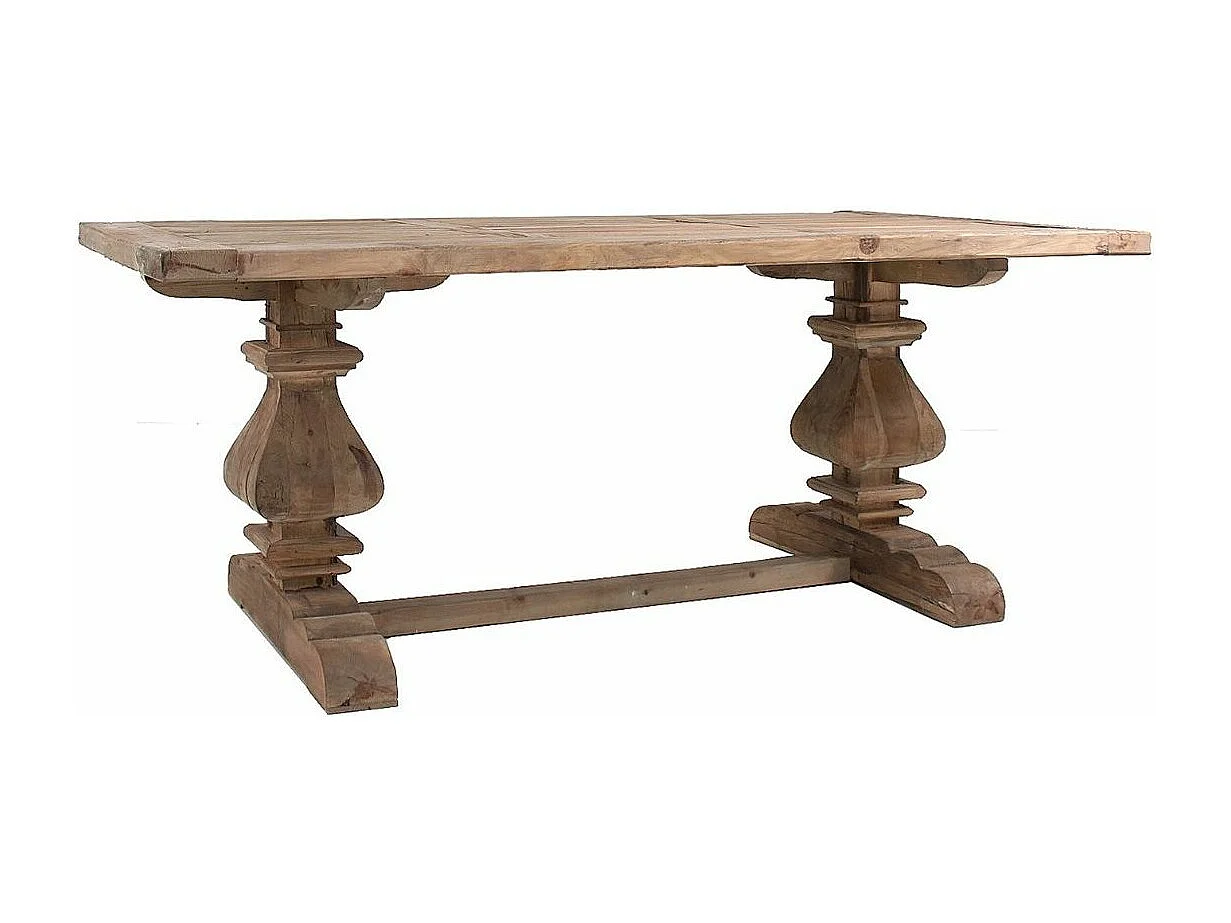 Table à manger pin massif clair recyclé Kadix 200cm