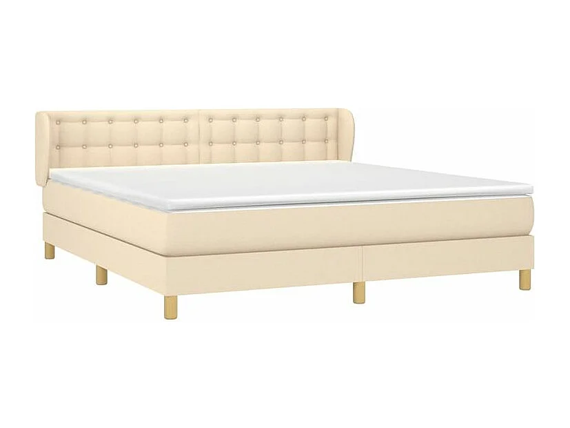 Sommier à lattes de lit avec matelas Crème 160x200 Tissu