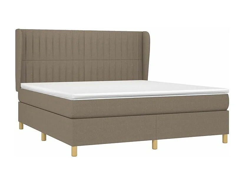 Sommier à lattes de lit avec matelas Taupe 160x200 Tissu