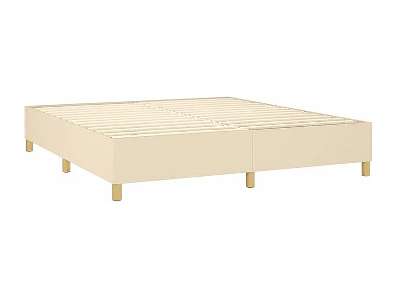 Sommier à lattes de lit avec matelas Crème 160x200 Tissu