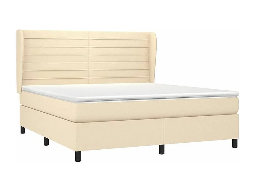 Sommier à lattes de lit avec matelas Crème 160x200 Tissu