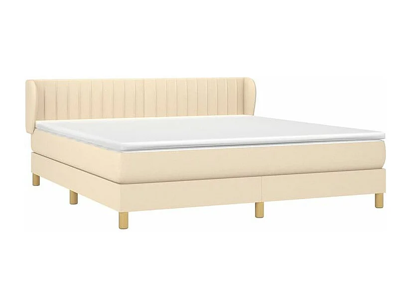 Sommier à lattes de lit avec matelas Crème 160x200 Tissu