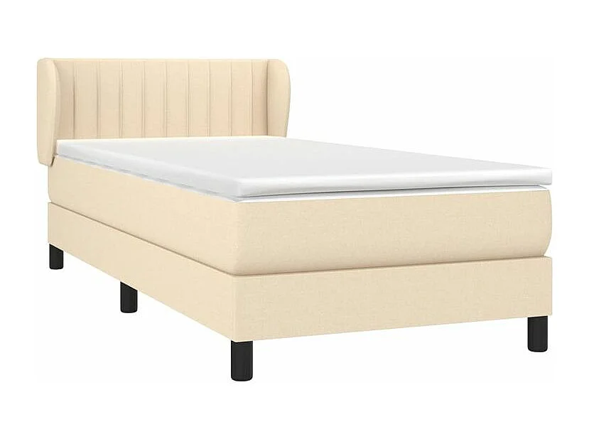 Sommier à lattes de lit et matelas Crème 90x190 Tissu