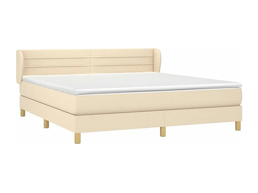 Sommier à lattes de lit avec matelas Crème 160x200 Tissu
