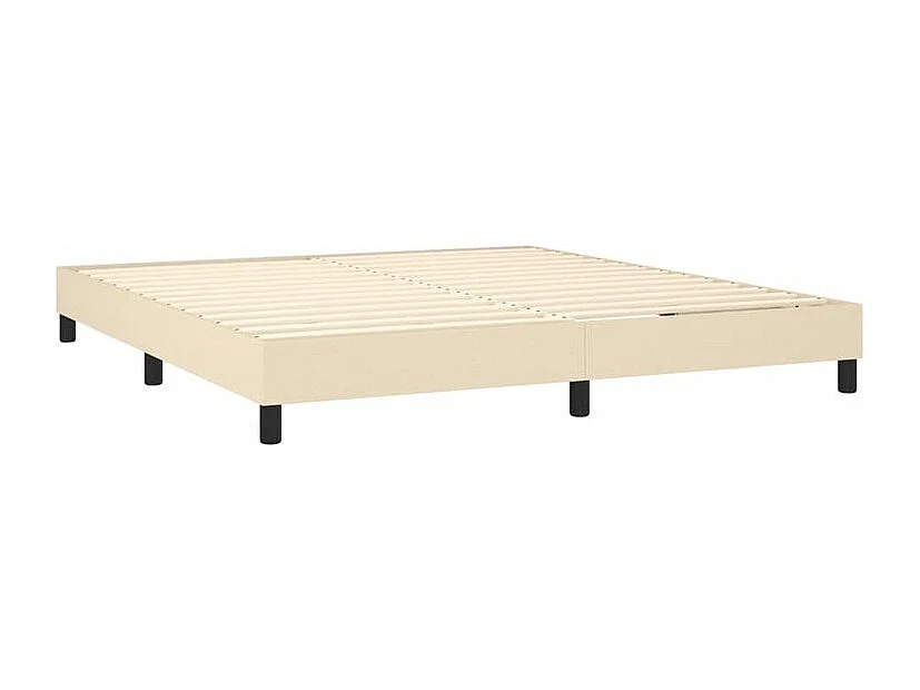 Sommier à lattes de lit avec matelas Crème 160x200 Tissu
