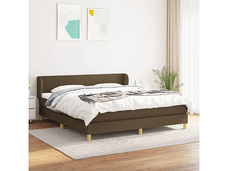 Sommier à lattes de lit avec matelas Marron foncé 160x200