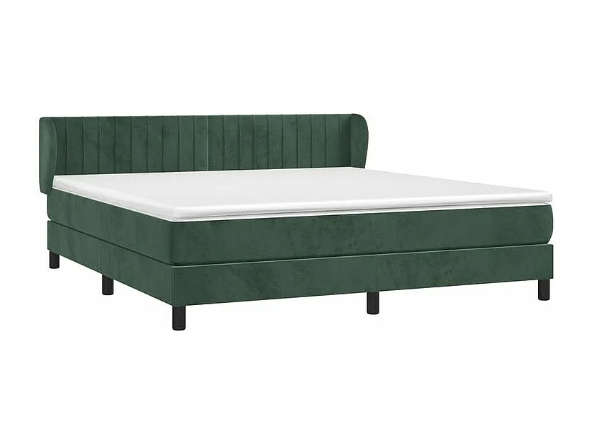 Sommier à lattes de lit et matelas Vert foncé 180x200 Velours