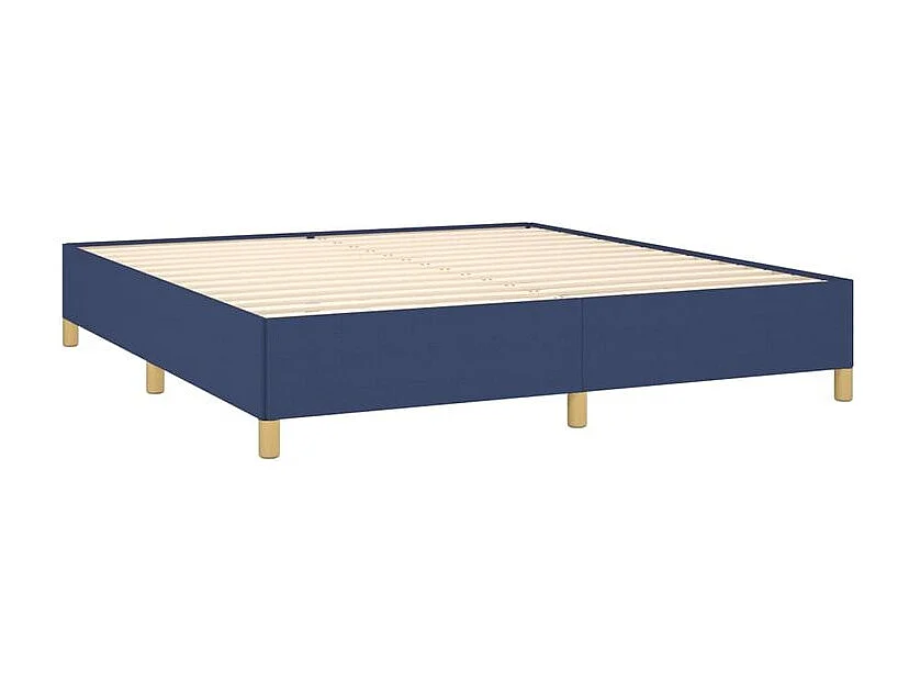 Sommier à lattes de lit avec matelas Bleu 160x200 Tissu