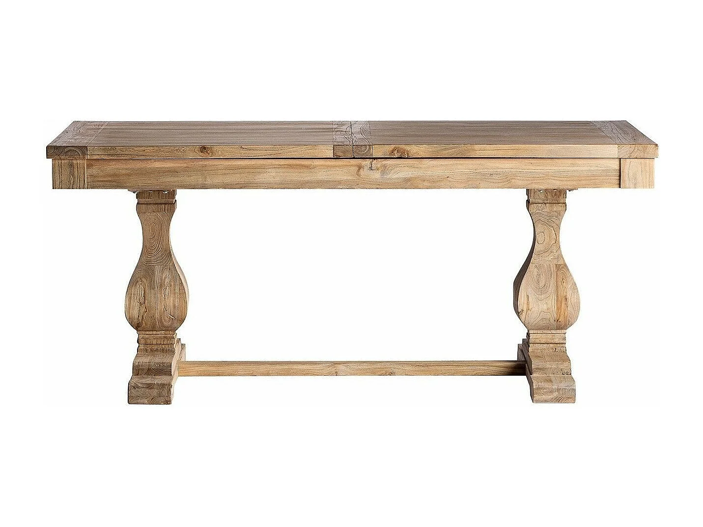 Bukila mesa de comedor rectangular extensible de madera maciza de olmo 200/280 cm-Ancho extensible 200x280cm