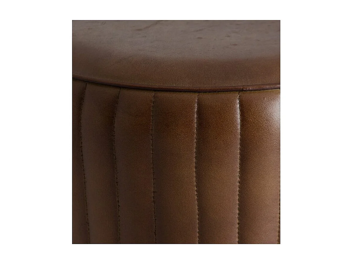 Tabouret de bar cuir marron et métal noir Lazar