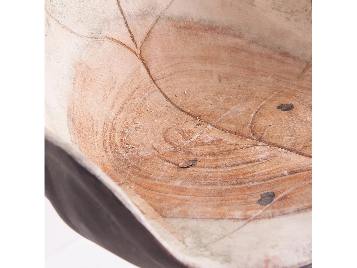 Tabouret bois naturel de suar vieilli Pétale - Lot de 2