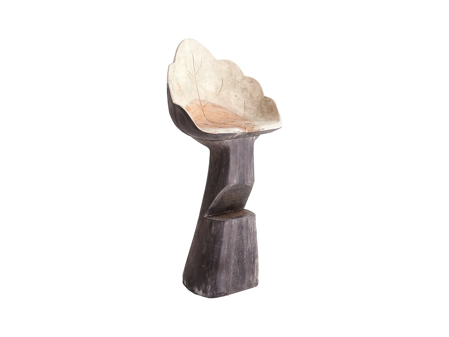 Tabouret bois naturel de suar vieilli Pétale - Lot de 2