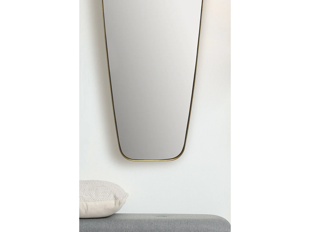 Miroir Murale Métal 38x100 cm Miroir Mur Couloir Grand Moderne Doré