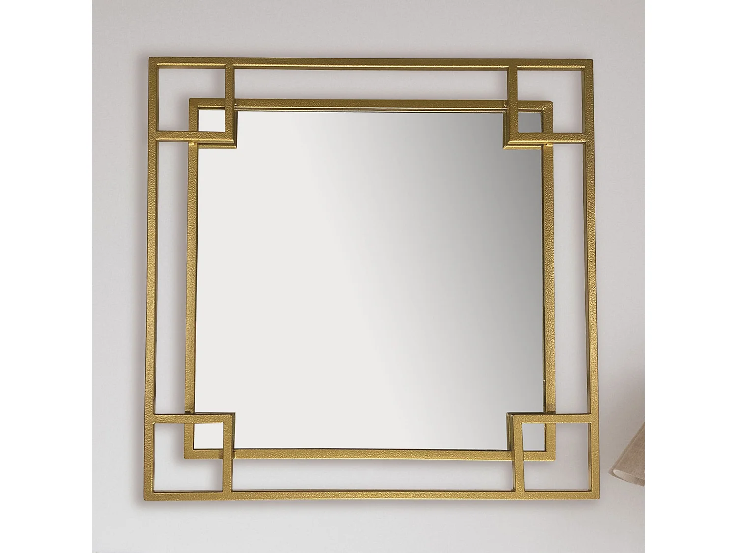 Miroir Murale Métal Carré Miroir Mur Couloir Grand Moderne Doré Cadre