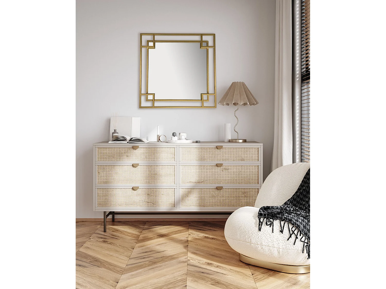 Miroir Murale Métal Carré Miroir Mur Couloir Grand Moderne Doré Cadre