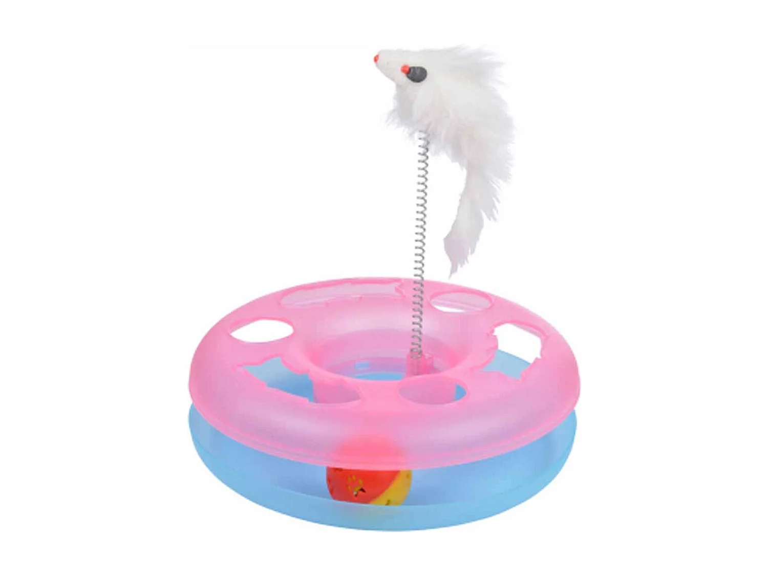 Jouet pour Chat "Tunnel avec Balle & Tige" 24cm Rose