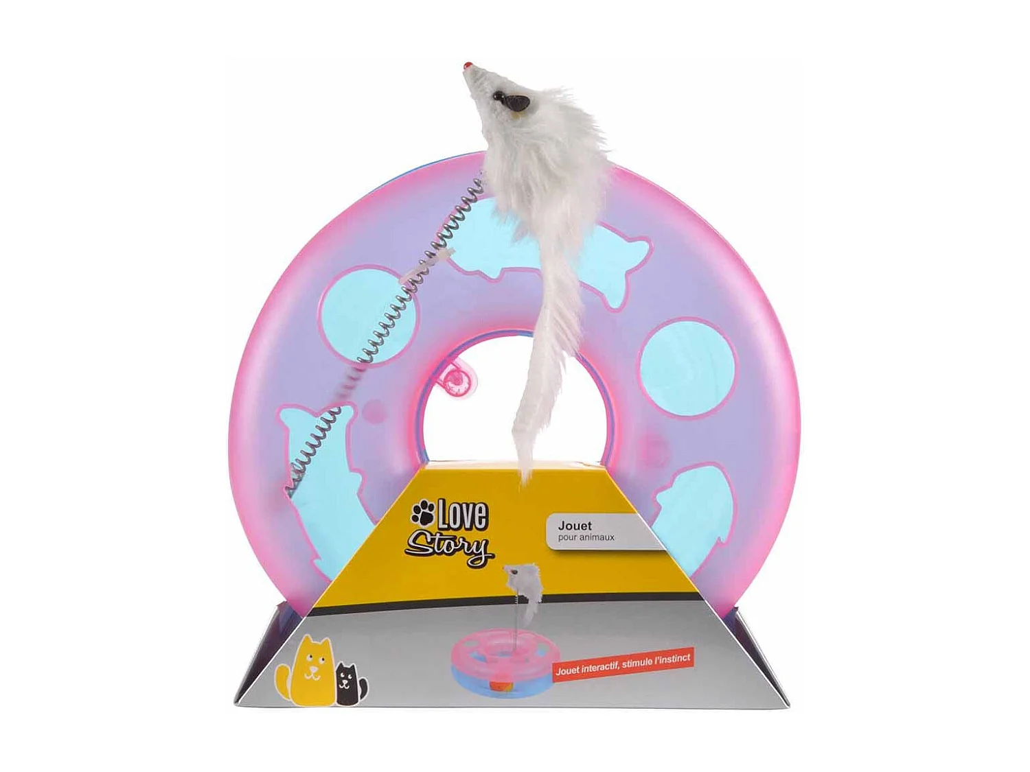 Jouet pour Chat "Tunnel avec Balle & Tige" 24cm Rose