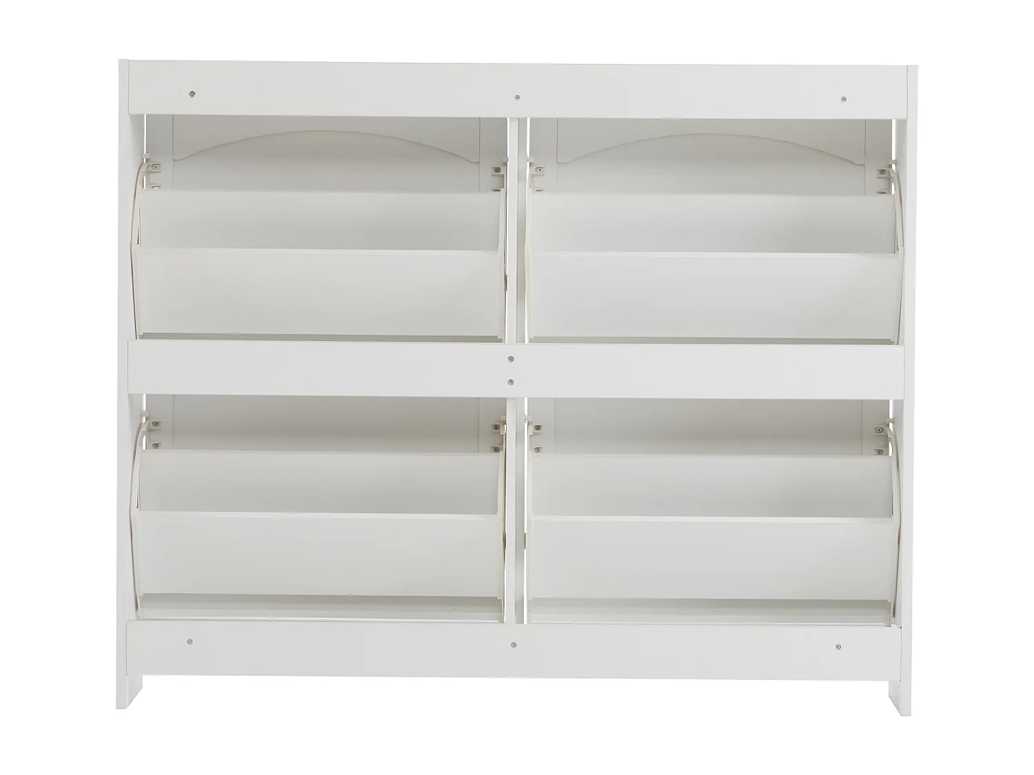 Moderner Schuhschrank – 4 Klappfächer – Weiß