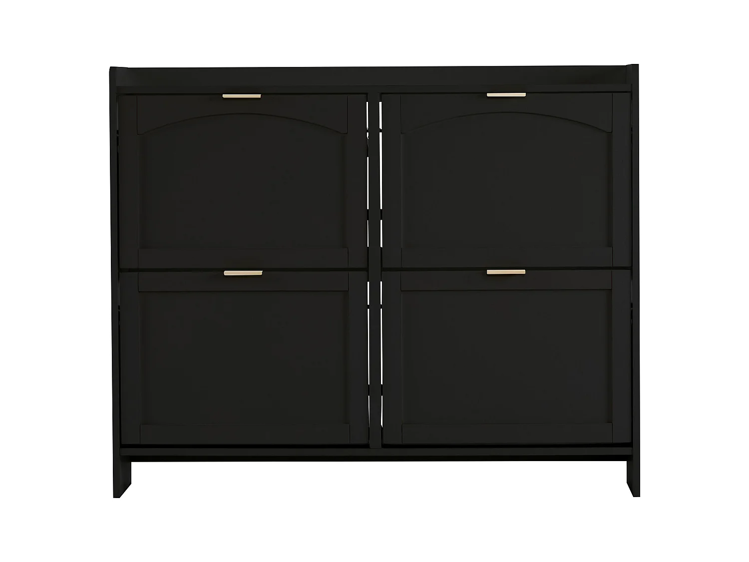 Moderner Schuhschrank – 4 Klappfächer – Schwarz