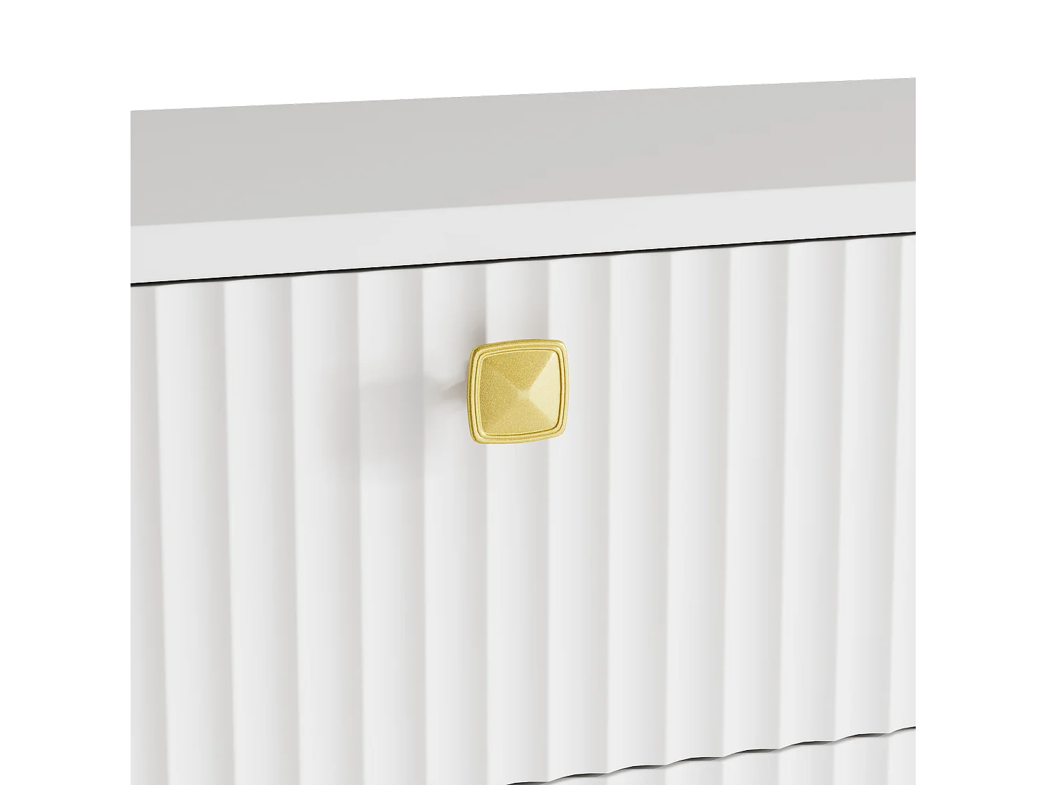 Shoe Cabinet - 3 Drop-Down Doors, 1 Drawer and 1 Door - White