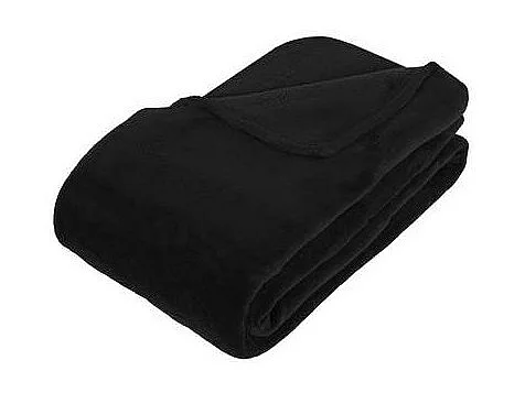 Couverture plaid microfibre 180 x 230 cm doux et chaud pour 2 personnes 100% Polyester coloris noir