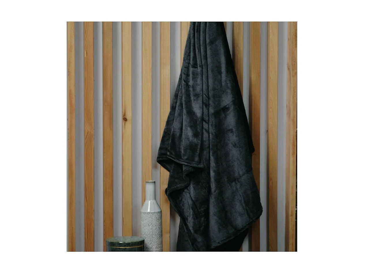 Couverture plaid côtelé XL 150 x 200 cm doux et chaud pour 2 personnes, 100% Polyester coloris bleu paon