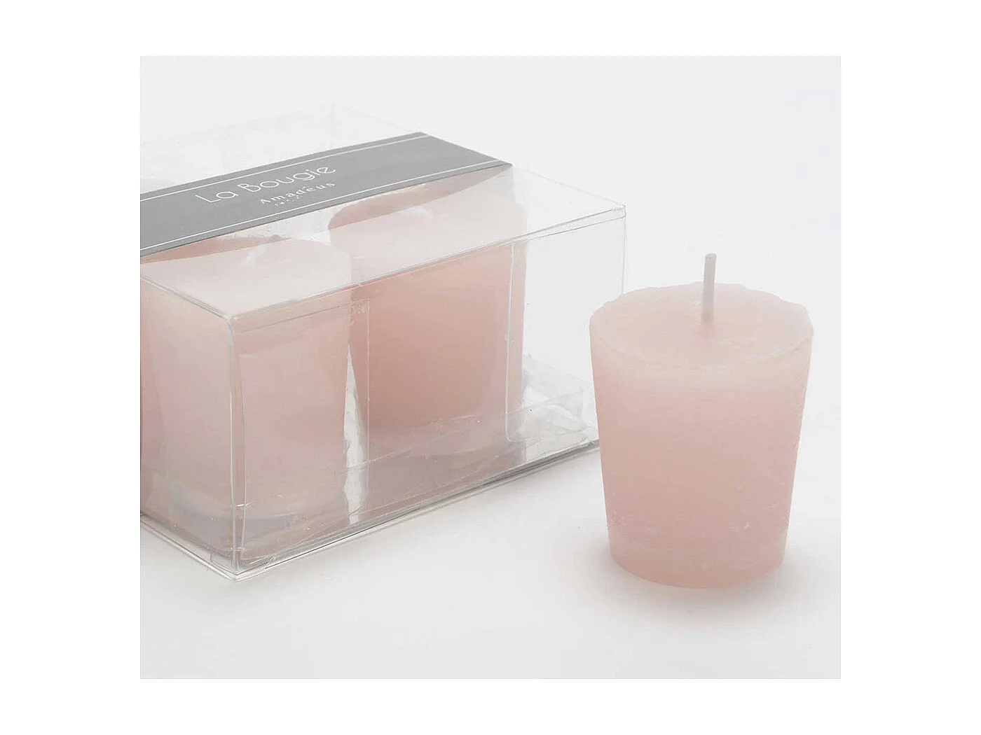 Lot de 4 bougies Votive 4,3 x 4,7 cm rose