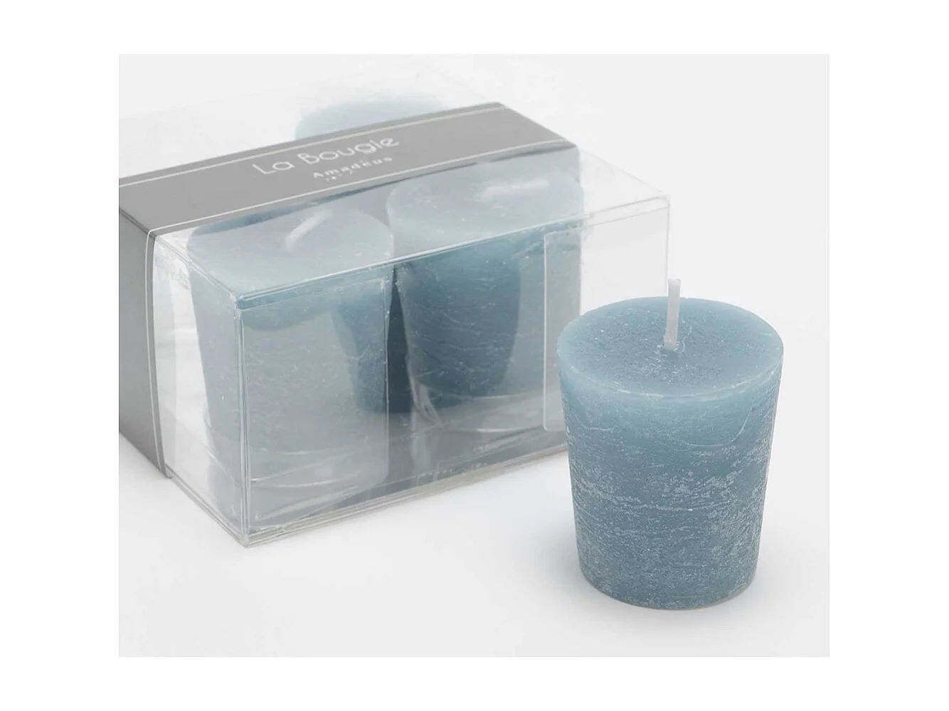 Lot de 4 bougies Votive 4,3 x 4,7 cm bleu