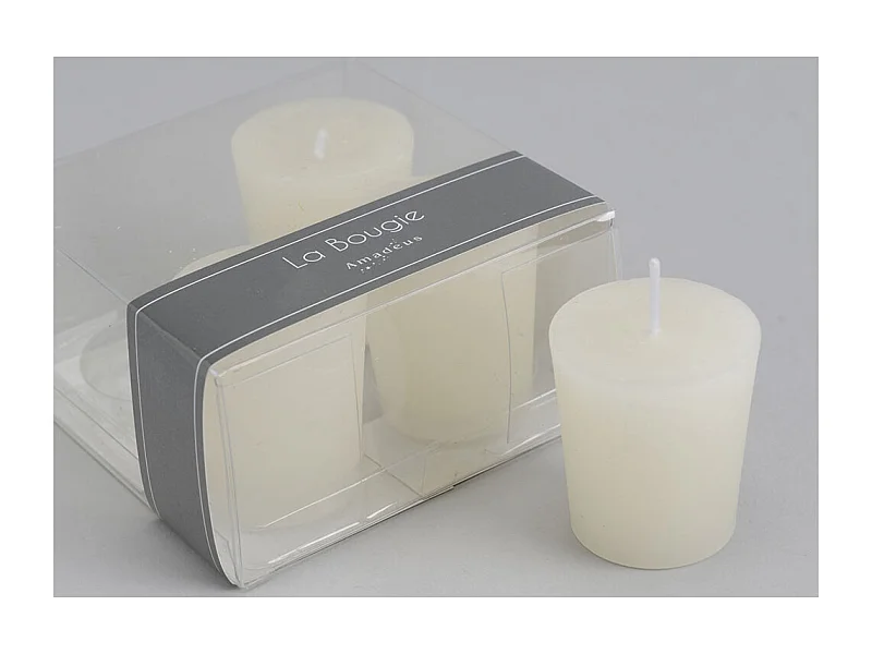 Lot de 4 bougies Votive 4,3 x 4,7 cm crème