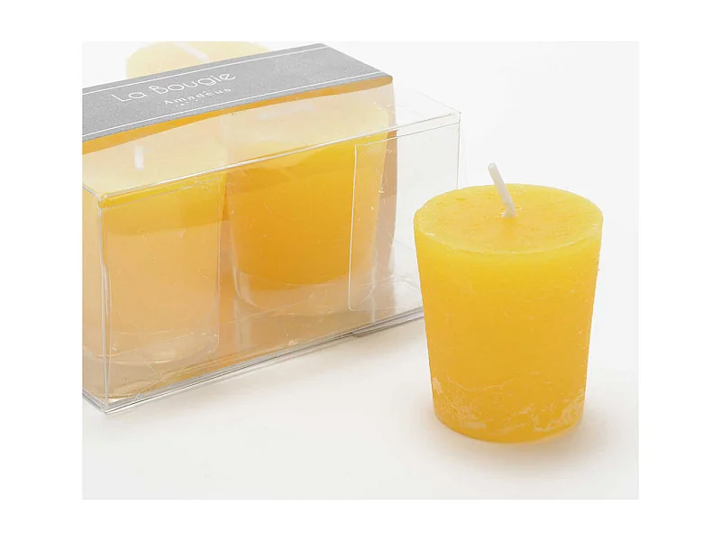 Lot de 4 bougies Votive 4,3 x 4,7 cm moutarde
