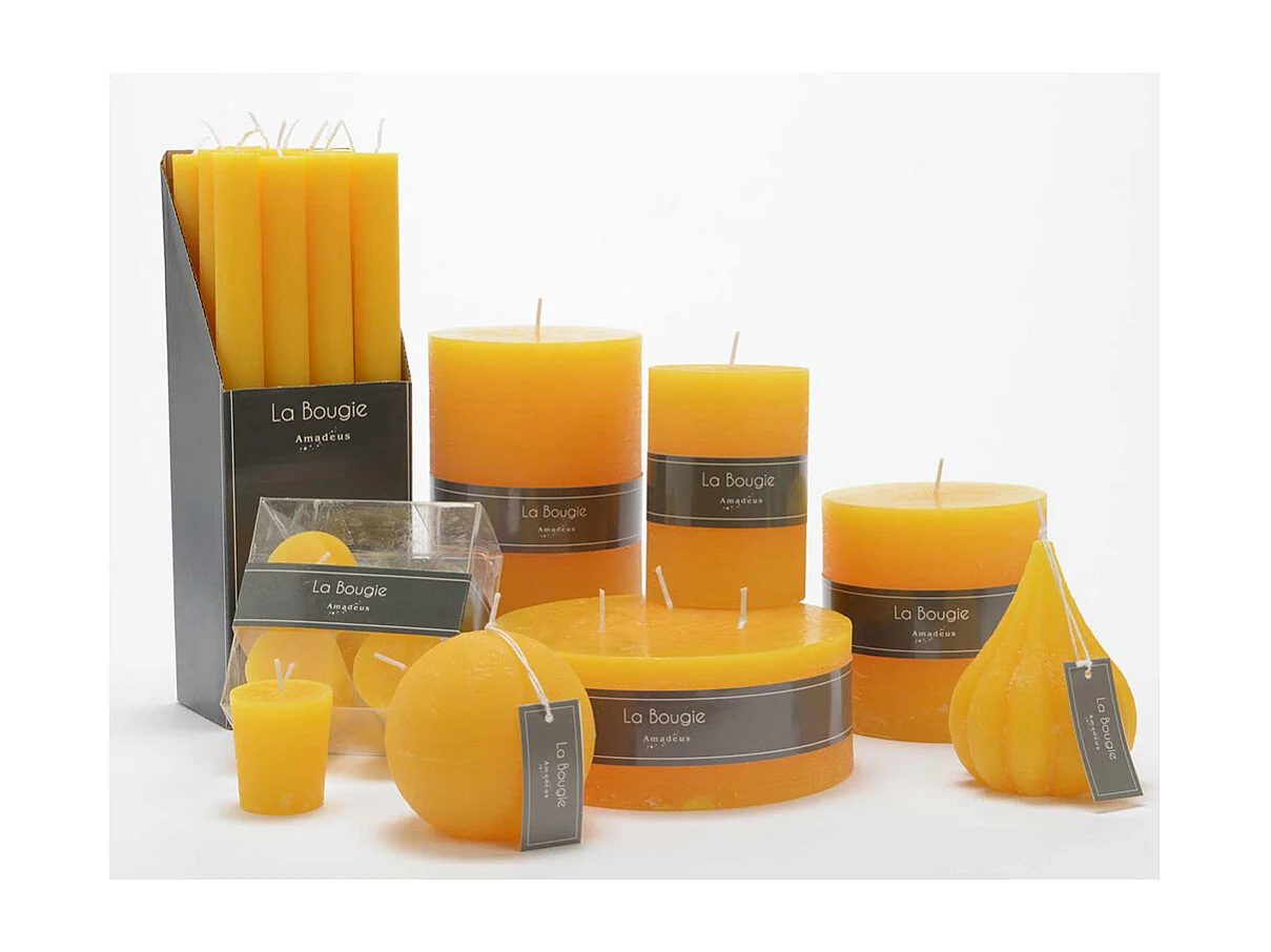 Lot de 4 bougies Votive 4,3 x 4,7 cm moutarde