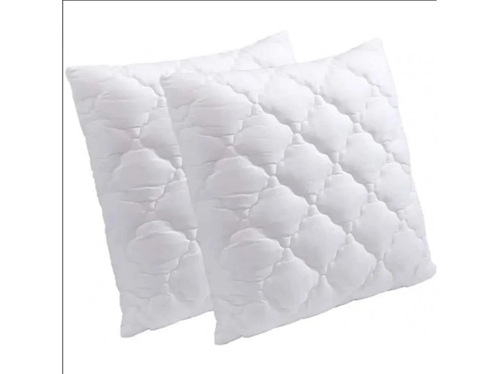 Lot de 2 oreillers 65 x 65, Mousse à mémoire de Forme, Spécial Cervicale, + 2 Protèges Oreillers Microfibres Anti Bactérien