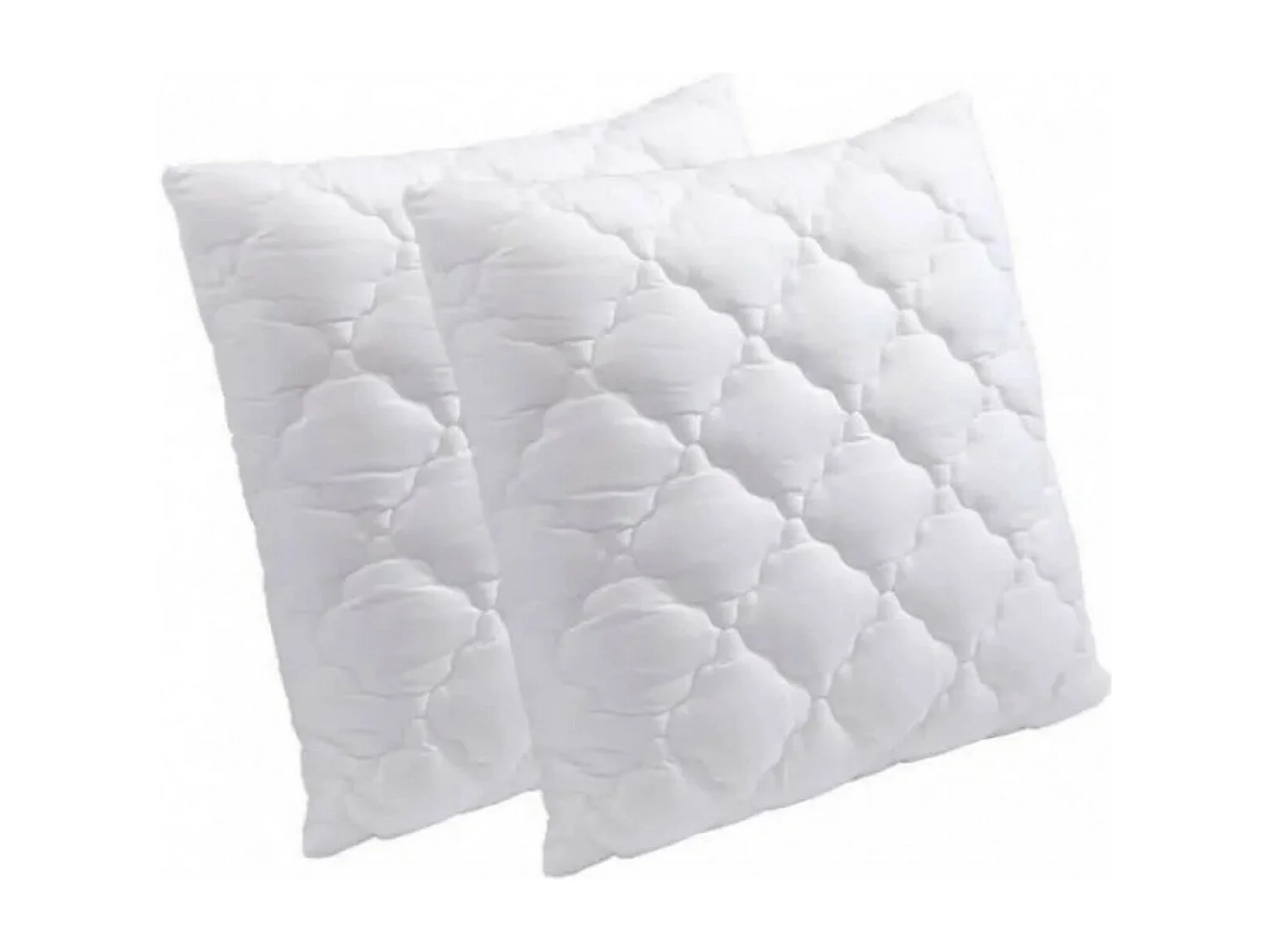 Lot de 2 oreillers gonflants 65 x 65, Mousse à mémoire de Forme, Spécial Cervicale, carrée avec une enveloppe en Microfibres Anti Bactérien